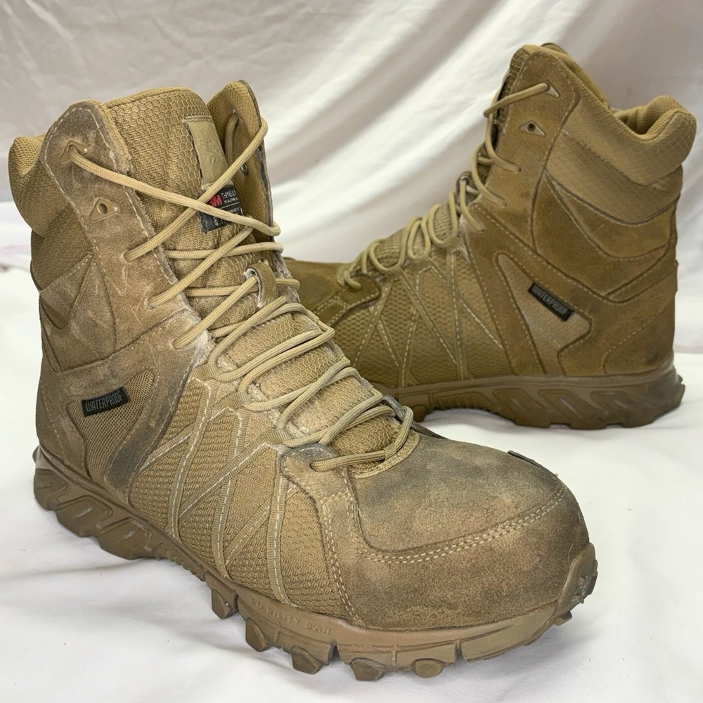Reebok 8" Trailgrip Tactical Boots Men's Size 11 Wide Leather Comp Toe Side Zip